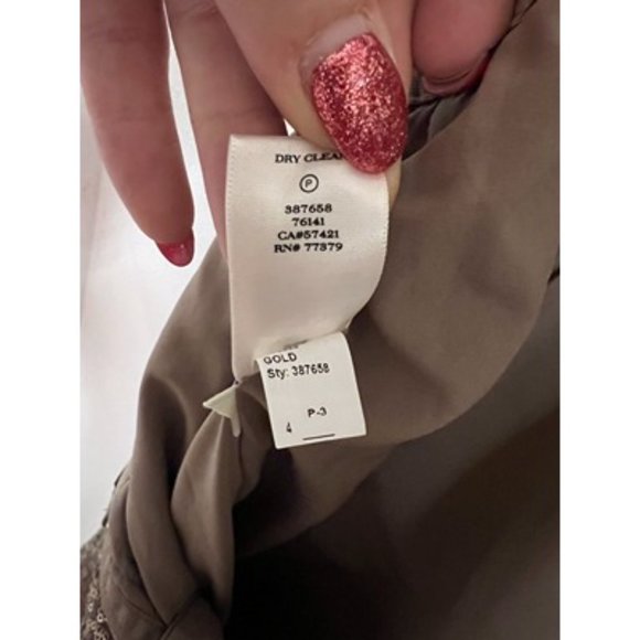 Ann Taylor Gold Pocket Sparkly Shiny Sequin Ankle Pants Size 4 - Picture 7 of 8